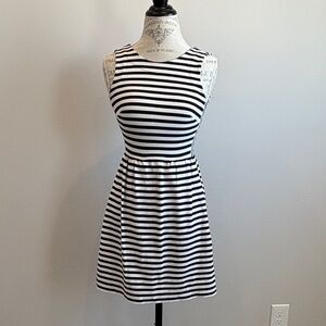 Madewell Black and White Striped Mini Dress